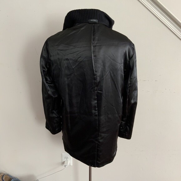 J. Ferrar Jacket Men Size M Black Long Sleeve Wool Blend Button Front - Picture 15 of 16